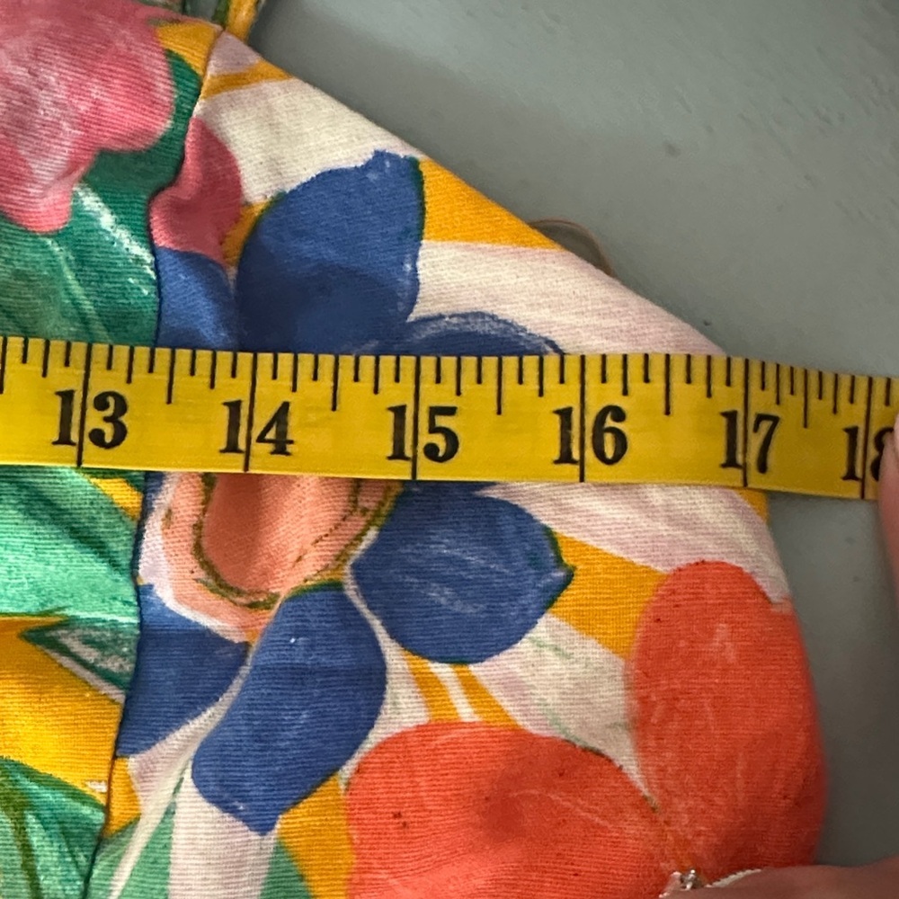 Giani Bini Floral Multicolor Mini Dress Linen Blend XL Tropical Resortwear Beach - Picture 6 of 10